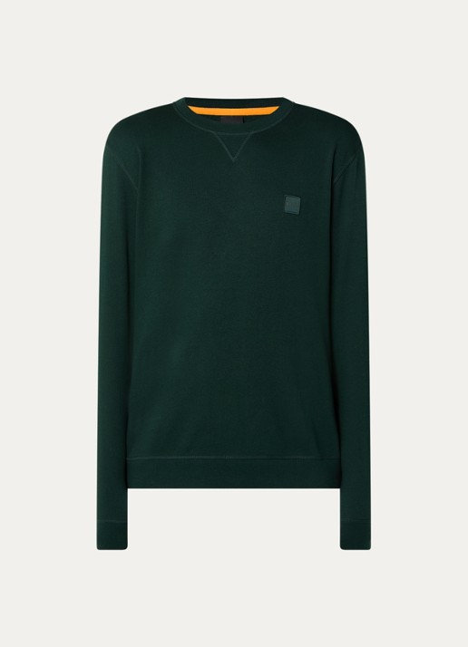 BOSS Westart sweater met logo - voorkant 3 open green-350 / groen