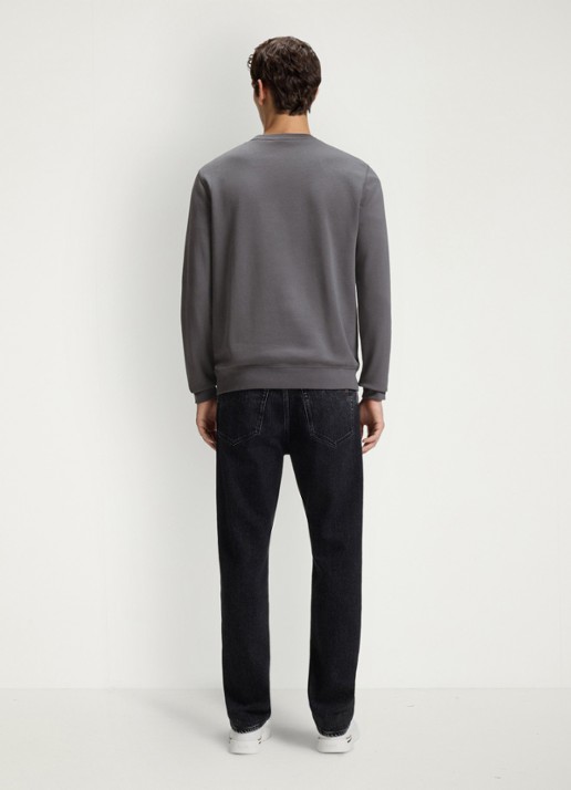 BOSS Westart sweater met logo - achterkant 5 open grey-062 / grijs