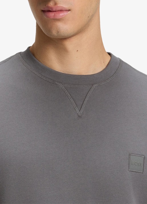 BOSS Westart sweater met logo - detail 4 open grey-062 / grijs