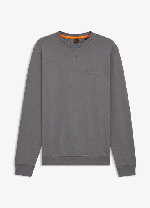 BOSS Westart sweater met logo - voorkant open grey-062 / grijs