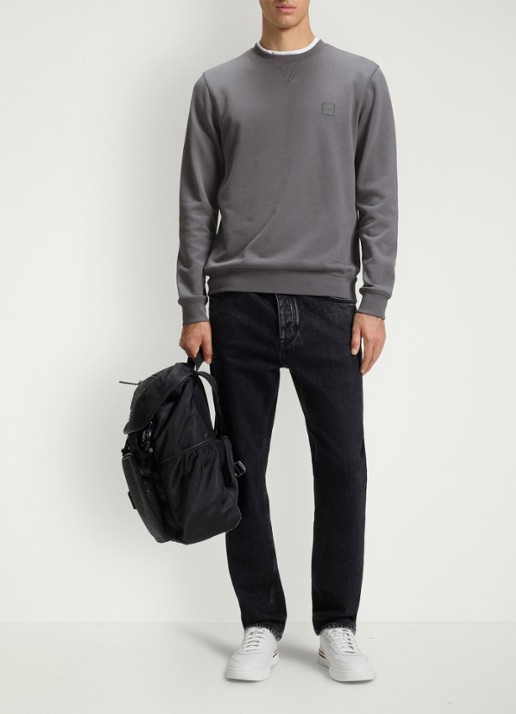 BOSS Westart sweater met logo - voorkant 2 open grey-062 / grijs