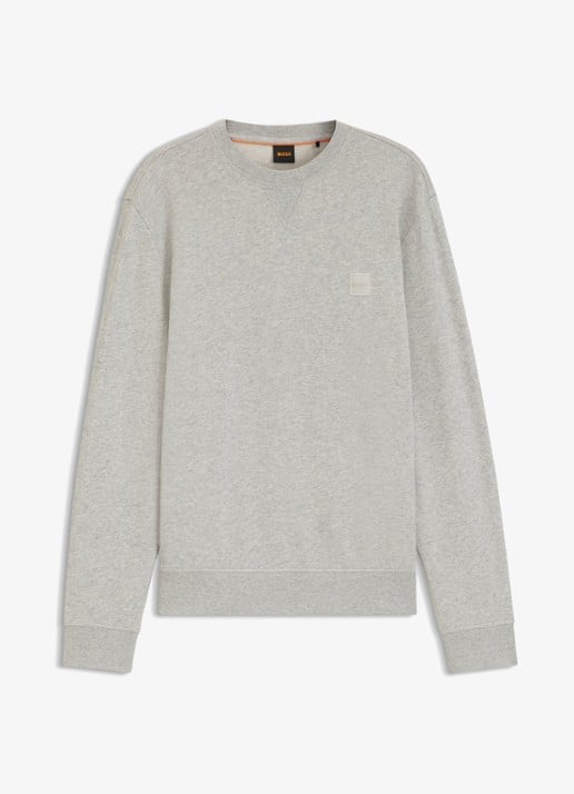 BOSS Westart sweater met logo - voorkant open grey-086 / grijs