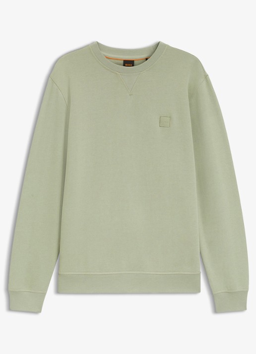 BOSS Westart sweater met logo - voorkant open green-370 / groen