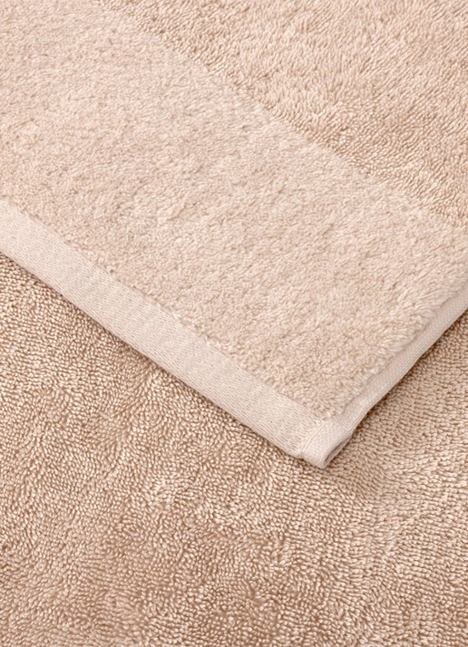 BOSS Wild Millet badhanddoek - 600 gr/m2 - 50 x 100 cm - achterkant beige