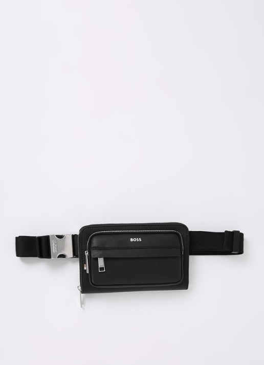 BOSS Zair crossbodytas van leer met logo