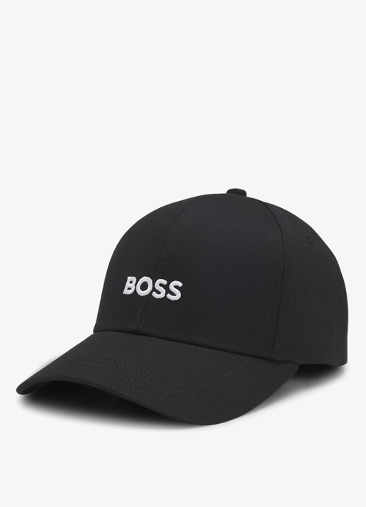 BOSS Zed pet met logoborduring - detail zwart