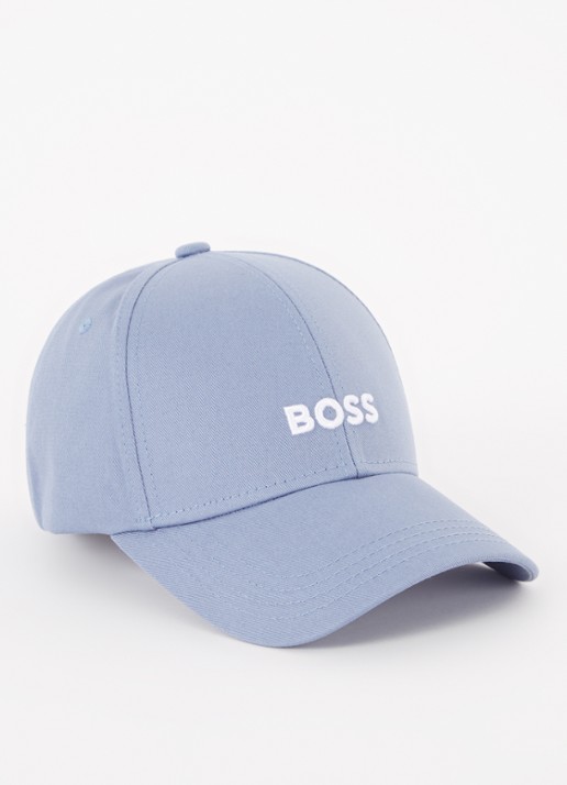BOSS Zed pet met logoborduring - voorkant staalblauw
