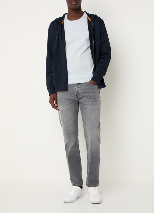 BOSS Zetalky sweatvest met logo - voorkant 4 donkerblauw
