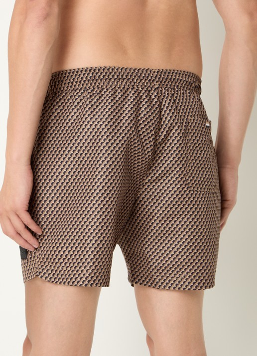 BOSS Zwemshort met microprint en logopatch - achterkant 3 light beige-275 / beige