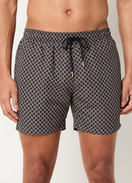 BOSS Zwemshort met microprint en logopatch - detail 3 black-002 / zwart
