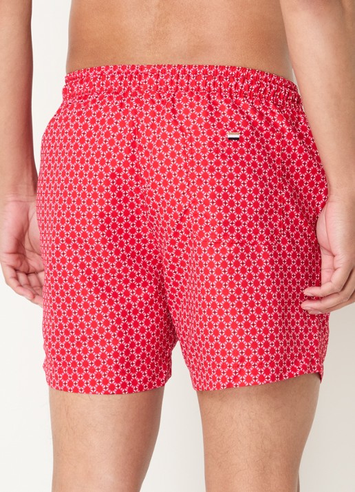 BOSS Zwemshort met microprint en logopatch - achterkant medium red-610 / rood
