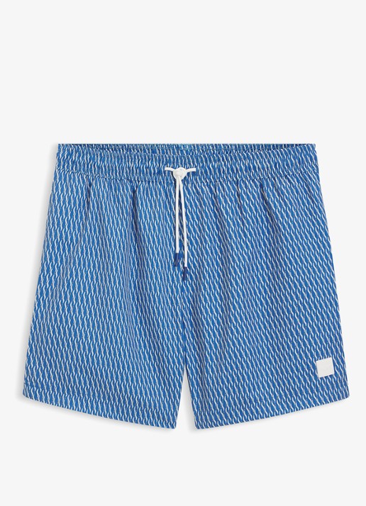 BOSS Zwemshort met microprint en logopatch - voorkant bright blue-436 / blauw