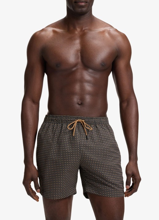 BOSS Zwemshort met microprint en logopatch