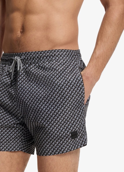 BOSS Zwemshort met microprint en logopatch