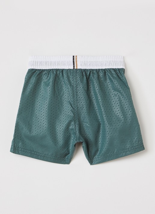 BOSS Zwemshorts met logoprint - voorkant 2 groen