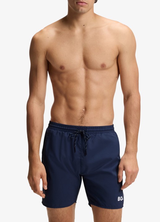 BOSS Zwemshorts met steekzakken en logo - detail 3 navy-413 / blauw