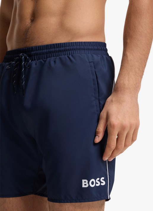 BOSS Zwemshorts met steekzakken en logo - detail 4 navy-413 / blauw