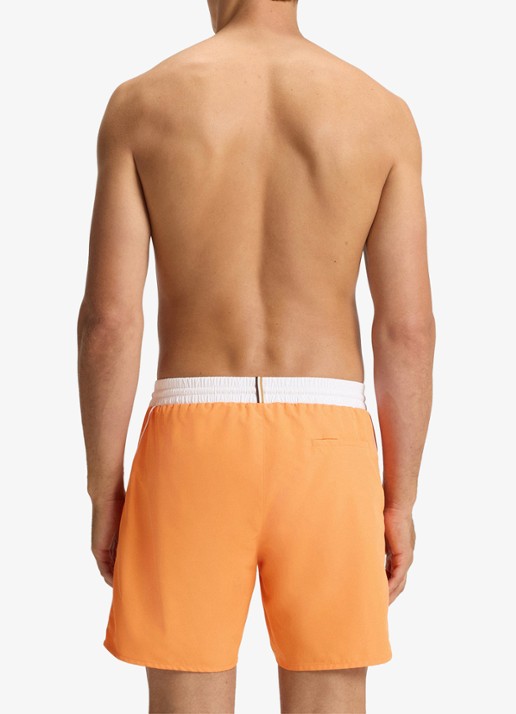 BOSS Zwemshorts met steekzakken en logo - achterkant 3 bright orange-820 / oranje