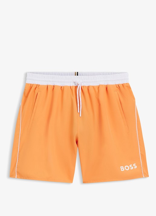 BOSS Zwemshorts met steekzakken en logo - voorkant bright orange-820 / oranje