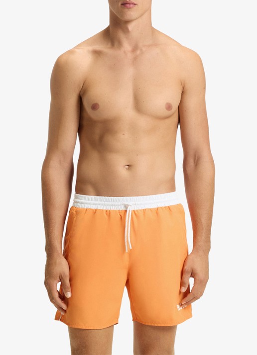 BOSS Zwemshorts met steekzakken en logo - voorkant 2 bright orange-820 / oranje