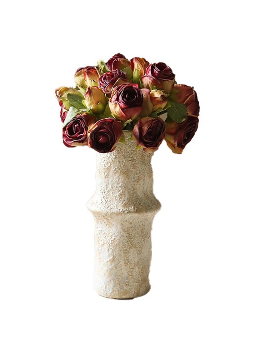 Botané Mini Rose kunstboeket - voorkant donkerrood