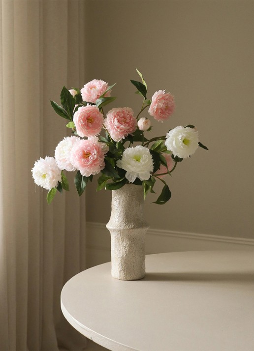 Botané Peony kunstboeket - voorkant 2 lichtroze