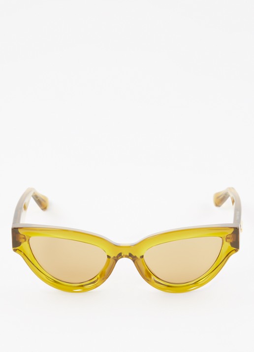 Bottega Veneta Cat Eye zonnebril BV1249S - detail mosterd