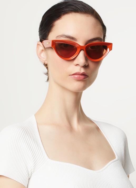 Bottega Veneta Cat Eye zonnebril BV1249S - voorkant 3 rood