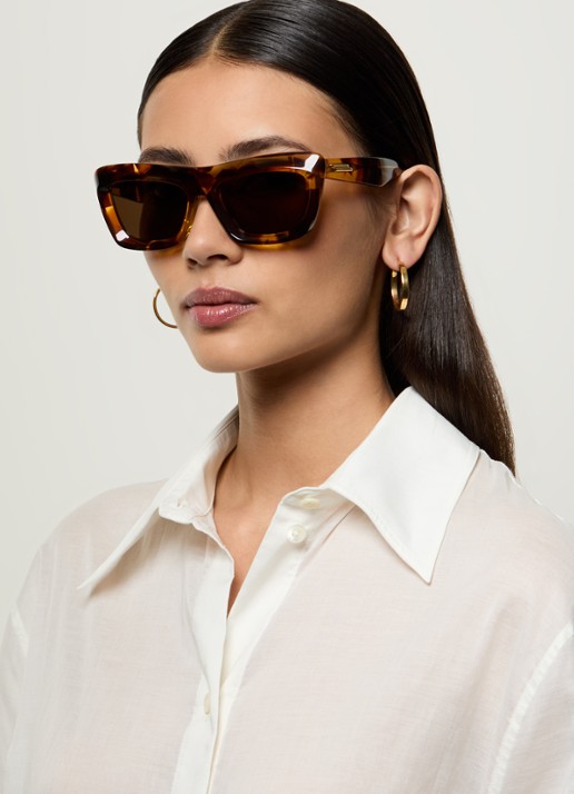 Bottega Veneta Wayfarer zonnebril BV1283S - voorkant 2 bruin