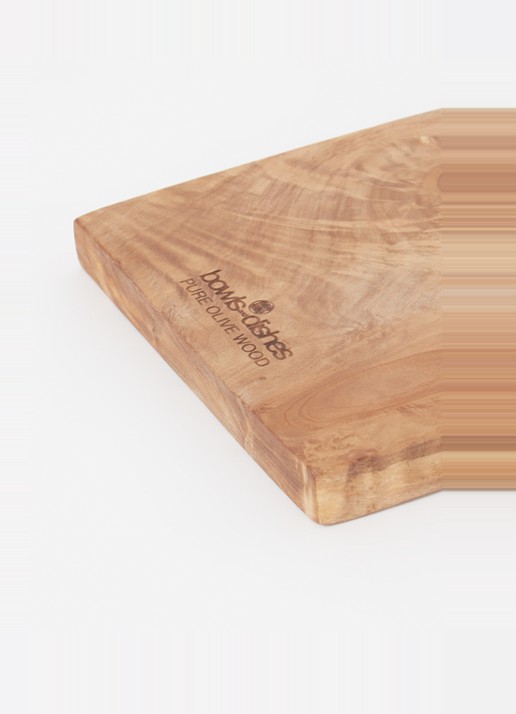 Bowls and Dishes Serveerplank van olijfhout met handvat  60 cm - voorkant 2 bruin