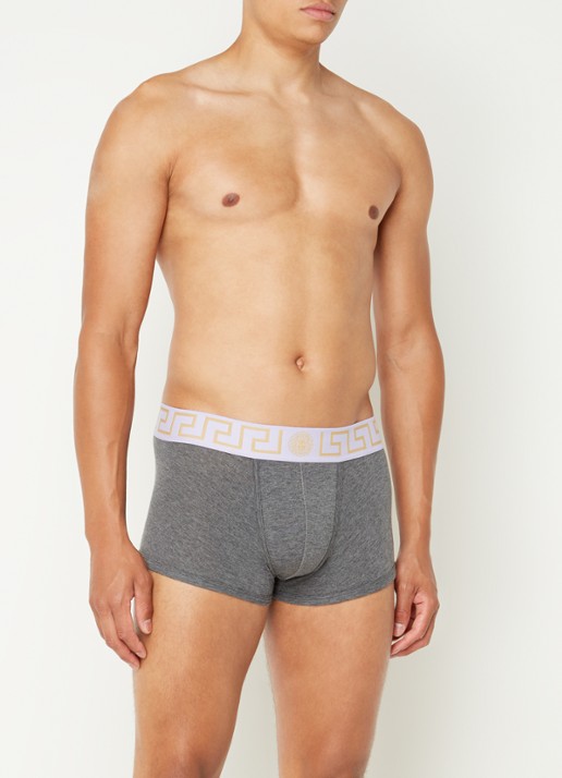 Boxershort met logoband - voorkant 2 grijs