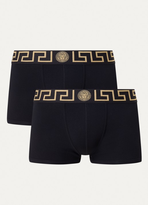 Boxershorts met logoband in 2-pack - voorkant zwart