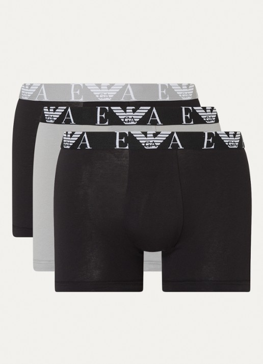 Boxershorts met logoband in 3-pack - voorkant 2 zwart