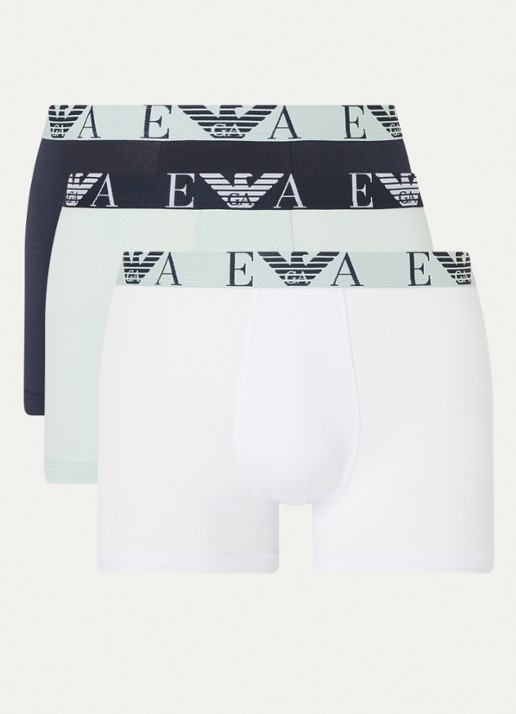 Boxershorts met logoband in 3-pack - voorkant 3 wit