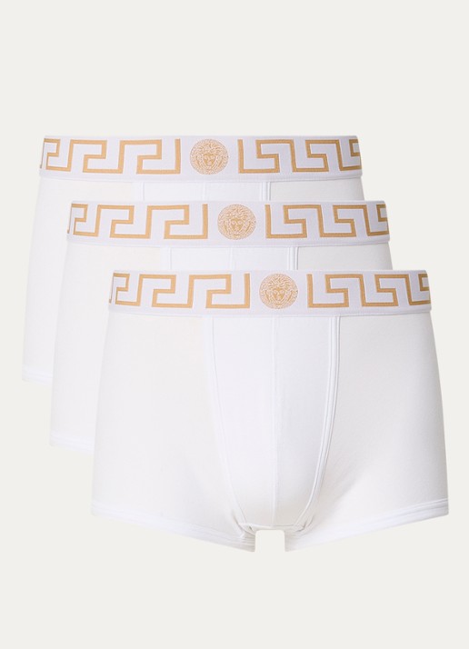 Boxershorts met logoband in 3-pack - voorkant wit