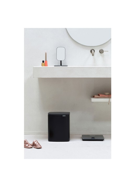 Brabantia Bo afvalemmer 12 liter met kunststof binnenemmer - voorkant 2 zwart