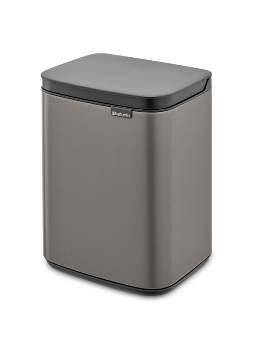 Brabantia Bo afvalemmer 4 liter met kunststof binnenemmer - voorkant zilver