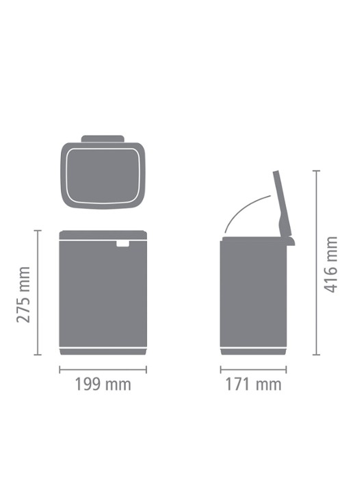 Brabantia Bo afvalemmer 4 liter met kunststof binnenemmer - detail 3 zwart