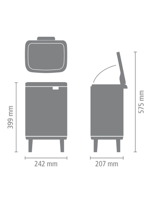 Brabantia Bo Hi afvalemmer 7 liter met kunststof binnenemmer - detail 5 zwart