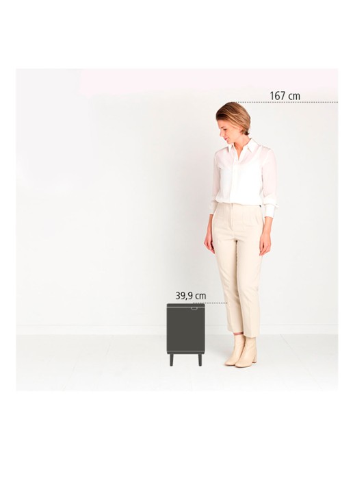 Brabantia Bo Hi afvalemmer 7 liter met kunststof binnenemmer - detail 6 zwart
