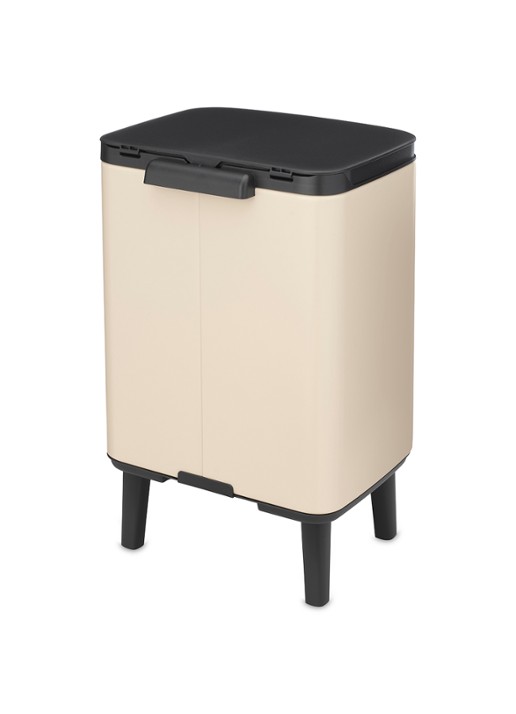 Brabantia Bo Hi prullenbak 7 liter - achterkant beige