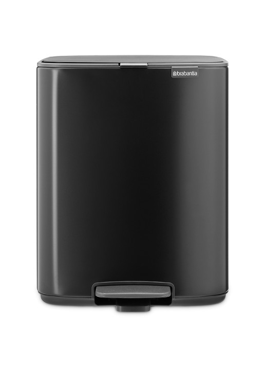 Brabantia Bo pedaalemmer 12 liter - voorkant 3 zwart