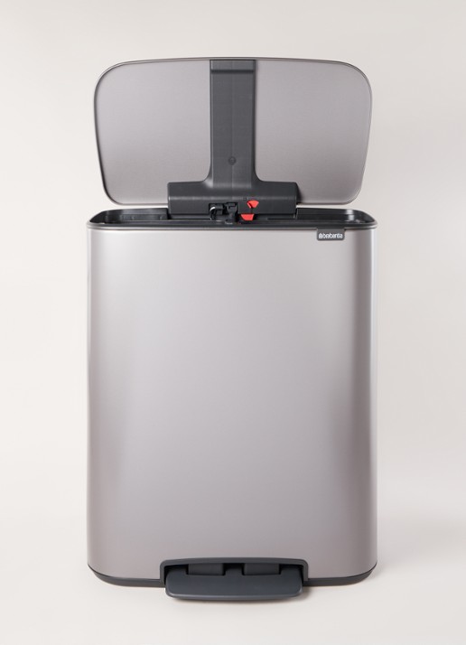 Brabantia Bo  pedaalemmer 2 x 30 liter - voorkant 2 donkergrijs