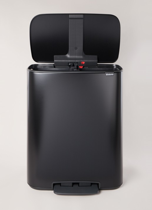 Brabantia Bo  pedaalemmer 2 x 30 liter - voorkant 2 zwart