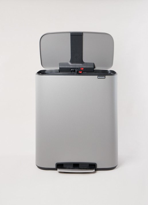 Brabantia Bo  pedaalemmer 2 x 30 liter - voorkant 2 grijs