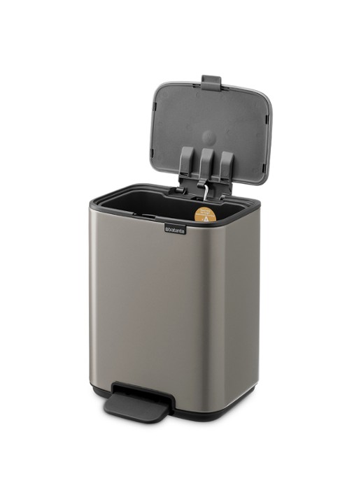 Brabantia Bo pedaalemmer 4 liter  - achterkant 8 grijs