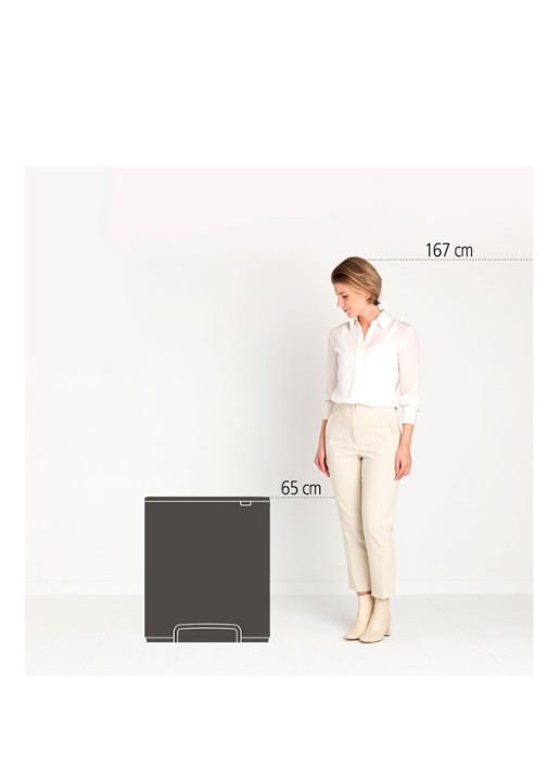 Brabantia Bo pedaalemmer 60 liter - detail zwart