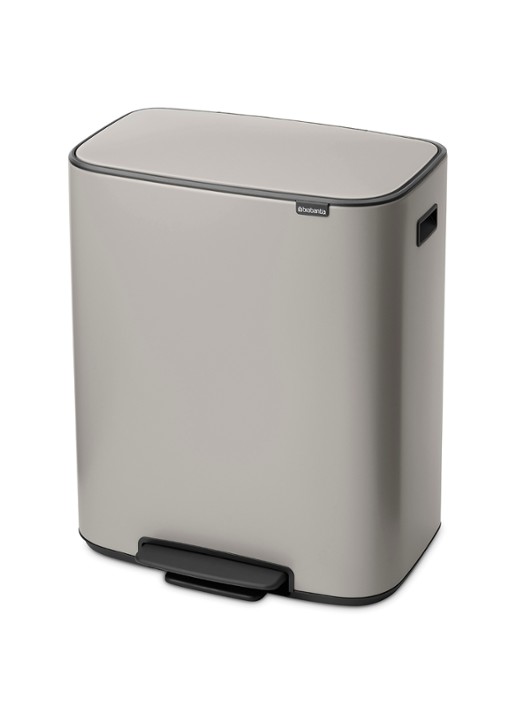 Brabantia Bo pedaalemmer 60 liter - achterkant middengrijs