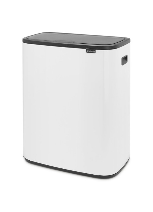 Brabantia Bo Touch Bin  duo prullenbak met deksel  2 x 30 liter - detail wit