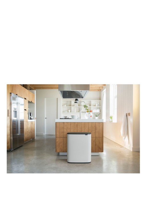 Brabantia Bo Touch Bin  duo prullenbak met deksel  2 x 30 liter - voorkant 7 wit